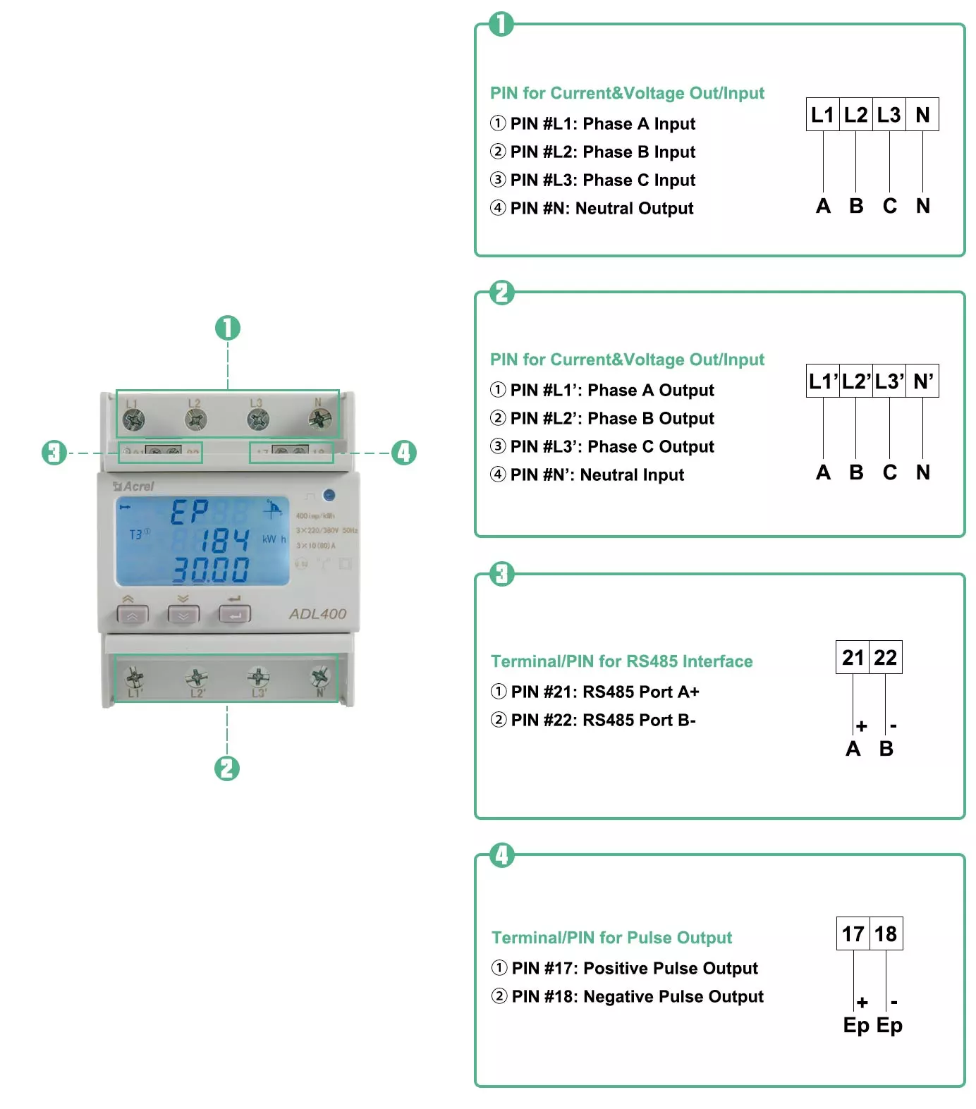 1.Three Phase Kwh Meter wiring